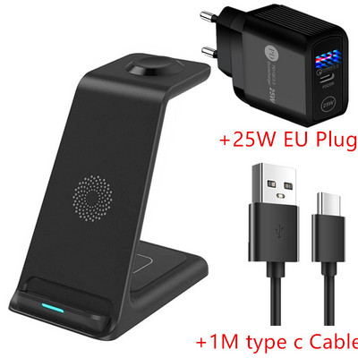 20 W Qi belaidžio įkroviklio stovas skirtas iPhone 14 13 12 11 XR 8 Apple Watch 3 viename įkrovimo doko stotis, skirta Airpods Pro iWatch 7