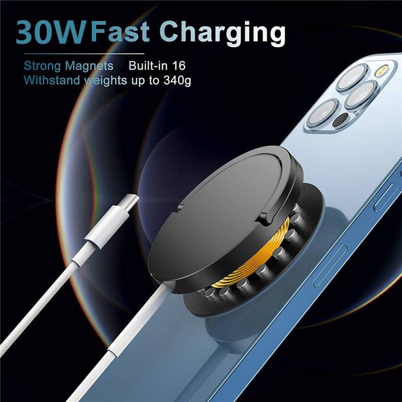 30 W magnetinis belaidis įkroviklis, skirtas iPhone 12 13 Pro Max 13pro Mini greitas įkrovimas, skirtas Samsung USB C PD adapteriui Macsafing įkrovikliui