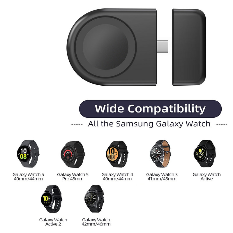 USB C bežični punjač za Samsung Galaxy Watch 5 Pro 5 4 3 Active 2 1 Klasični tip C kabel prijenosna magnetska stanica za brzo punjenje