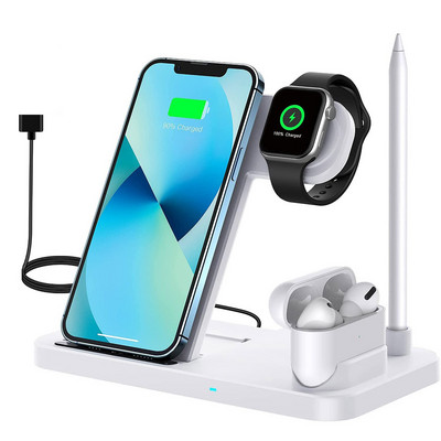 100 W Qi kiire juhtmevaba laadija alus iPhone'ile 14 13 11 12 Apple Watch 4-ühes kokkupandav laadimisjaam Airpods 3 Pro iWatchi jaoks