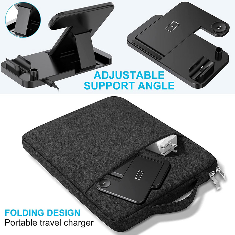 100 W Qi kiire juhtmevaba laadija alus iPhone'ile 14 13 11 12 Apple Watch 4-ühes kokkupandav laadimisjaam Airpods 3 Pro iWatchi jaoks