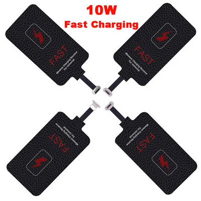 5V/2A 10W Qi gyors vezeték nélküli töltő vevő iPhone 7,6,5 telefonhoz, Samsung Huawei Xiaomi Type-c Micro USB Qi C Basic csatlakozó