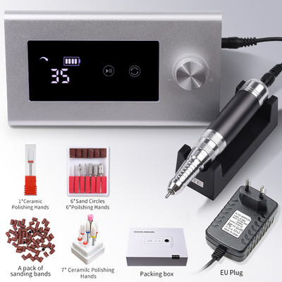 Nagų gręžtuvas Profesionalios tekinimo staklės, skirtos manikiūrui, elektrinis nagų šlifuoklis nagų poliravimo pjoviklis, 35 000 aps./min. gelio variklis