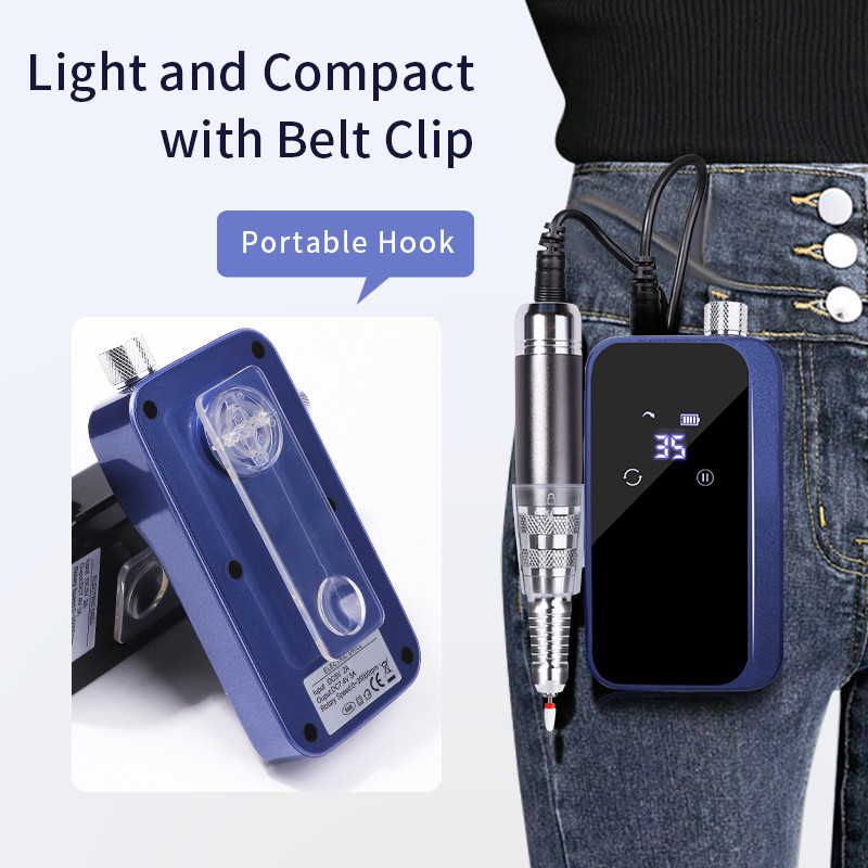 Nagų gręžtuvas Profesionalios tekinimo staklės, skirtos manikiūrui, elektrinis nagų šlifuoklis nagų poliravimo pjoviklis, 35 000 aps./min. gelio variklis