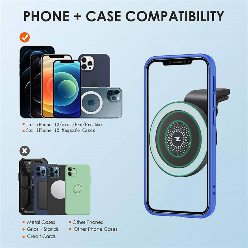 30 W magnetinio belaidžio automobilinio įkroviklio tvirtinimo stovas, skirtas saugoti iPhone 13 12 Mini Pro Max greito belaidžio įkroviklio automobilinio telefono laikiklis