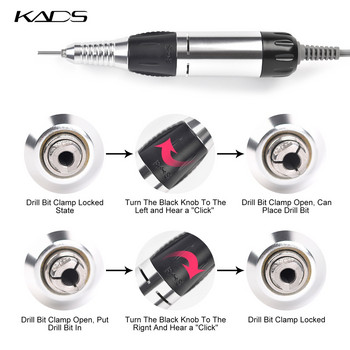 KADS Electric Nail Drill Machine Manicure Apparatus 35W 30000RPM Σετ εργαλείων μανικιούρ πεντικιούρ Εργαλείο λίμας νυχιών με φρέζα