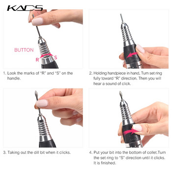 KADS Electric Nail Drill Machine Manicure Apparatus 35W 30000RPM Σετ εργαλείων μανικιούρ πεντικιούρ Εργαλείο λίμας νυχιών με φρέζα