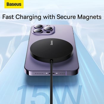 Baseus Simple Mini3 Magnetic Wireless Charger Pad για iPhone 14 13 12 Pro Max Samsung Xiaomi Huawei Phone Qi 15W Fast Chargers