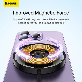 Baseus Simple Mini3 Magnetic Wireless Charger Pad για iPhone 14 13 12 Pro Max Samsung Xiaomi Huawei Phone Qi 15W Fast Chargers