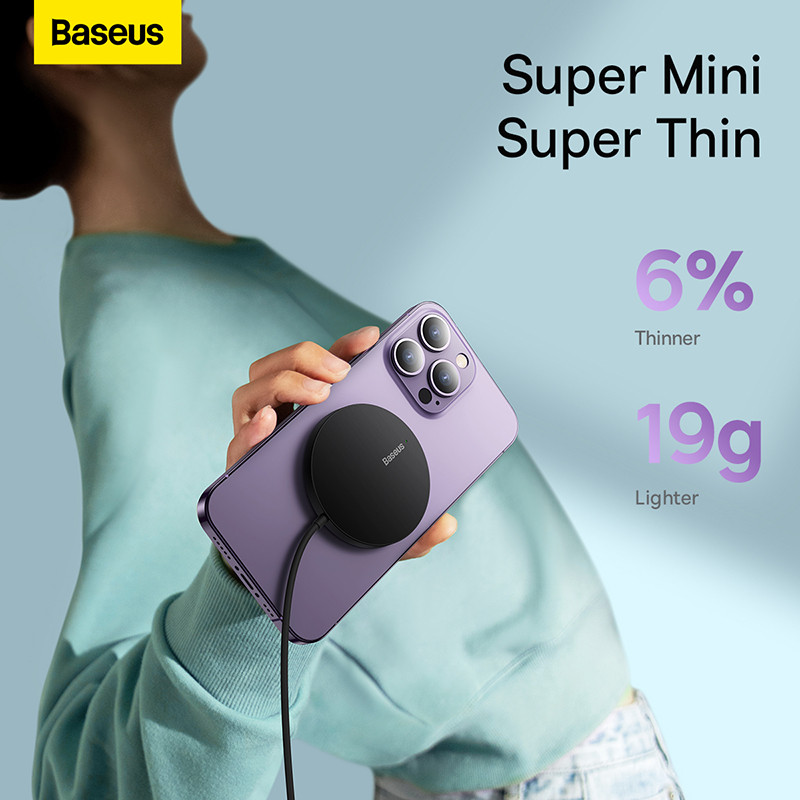 „Baseus Simple Mini3“ magnetinio belaidžio įkroviklio padėklas, skirtas „iPhone 14 13 12 Pro Max“ „Samsung Xiaomi Huawei Phone Qi 15W“ greitiesiems įkrovikliams