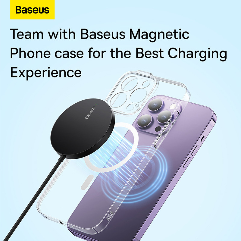 „Baseus Simple Mini3“ magnetinio belaidžio įkroviklio padėklas, skirtas „iPhone 14 13 12 Pro Max“ „Samsung Xiaomi Huawei Phone Qi 15W“ greitiesiems įkrovikliams