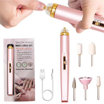 Електрическа шлифовъчна машина за полиране на нокти с лека преносима мини електрическа писалка за маникюр с кутия за премахване на гел
