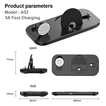 Βάση ασύρματης φόρτισης 3 σε 1 για iPhone 11 12 13 Pro Max Apple Watch Electromagnetic Induction Lightning Charging Qi Phone Stand