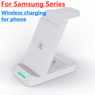 100 W 3 viename belaidžio įkroviklio stovas greito įkrovimo doko stotelė, skirta iPhone 14 13 12 11 Samsung S22 S21 Galaxy Apple Watch 8 7 6