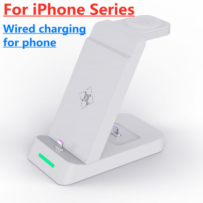 100 W 3 viename belaidžio įkroviklio stovas greito įkrovimo doko stotelė, skirta iPhone 14 13 12 11 Samsung S22 S21 Galaxy Apple Watch 8 7 6