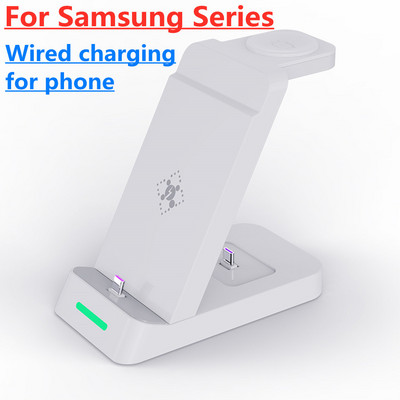 100 W 3 viename belaidžio įkroviklio stovas greito įkrovimo doko stotelė, skirta iPhone 14 13 12 11 Samsung S22 S21 Galaxy Apple Watch 8 7 6