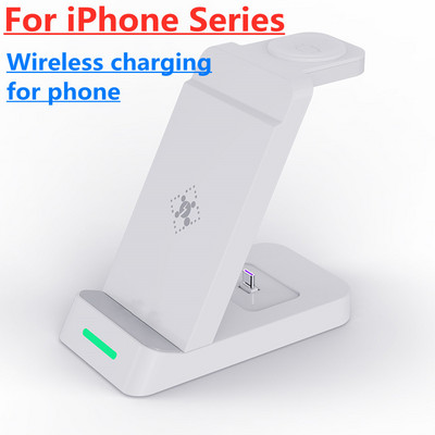 100 W 3 viename belaidžio įkroviklio stovas greito įkrovimo doko stotelė, skirta iPhone 14 13 12 11 Samsung S22 S21 Galaxy Apple Watch 8 7 6