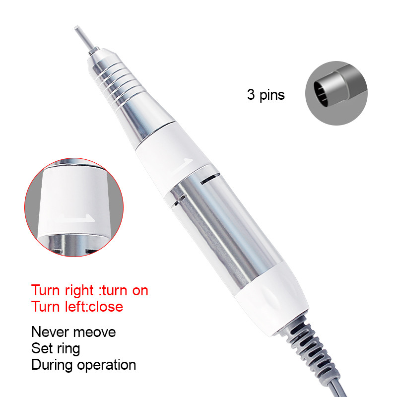Pro 35000RPM Електрическа бормашина за нокти Дръжка от неръждаема стомана Електрическа бормашина за маникюр и аксесоар Инструмент за ноктопластика