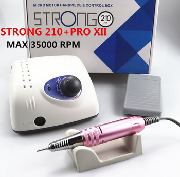 Strong 210 PRO XII Nail Drill 65W 35000 Machine Cutters Manicure Electric Nail Drill Milling Machine Manicure Polish File Nail