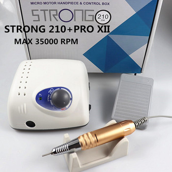 Strong 210 PRO XII Nail Drill 65W 35000 Machine Cutters Manicure Electric Nail Drill Milling Machine Manicure Polish File Nail