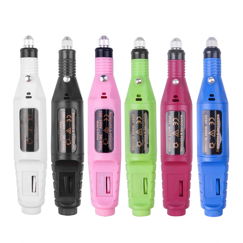 Komplet električnih bušilica za nokte Uklanjanje laka Manikura Pedikura 6 kom Turpija za nokte Trake za brušenje Stroj Uređaj za olovku za uređenje noktiju Oprema