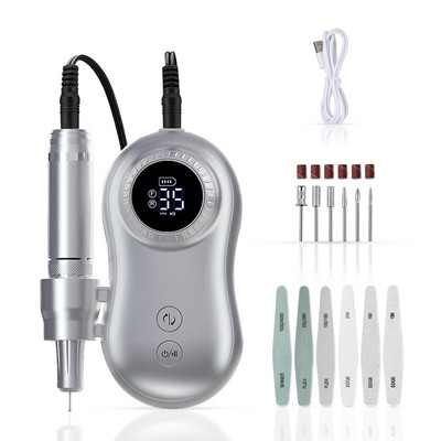 Lnkerco 35000RPM nagų gręžimo staklės LCD ekranas Įkraunamas nagų meistras manikiūrui Nešiojami nagų gręžimo frezavimo staklės