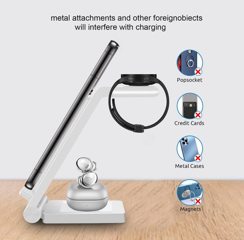 Novi stalak za bežični punjač 3 u 1 od 25 W za Samsung Z Fold 4 S22 S21 Galaxy Watch 5 4 3 Active 2 1 Buds Pro stanica za brzo punjenje