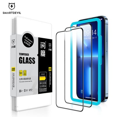 SmartDevil edzett üveg képernyővédő fólia iPhone 13 Pro Max készülékhez Full Cover Glass iPhone 13 mini HD Anti Blue Light készülékhez