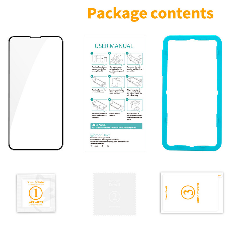 „SmartDevil“ grūdinto stiklo ekrano apsauga, skirta „iPhone 13 Pro Max“, pilnai dengiantis stiklas, skirtas „iPhone 13 mini HD Anti Blue Light“