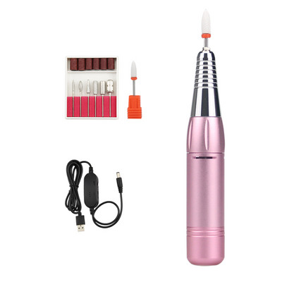 Nagų gręžimo mašina 35000 RPM Elektrinė manikiūro mašina USB nešiojamas nagų gręžimo rašiklis manikiūro gelio frezavimui nagų salono įrankių rinkinys