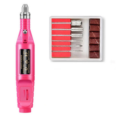 Manikiūro įrankiai Nagų gręžimo mašina Profesionalus nagų šlifuoklis gelio poliruoklis Gręžimo rašiklis Elektrinis manikiūro rinkinys Gelio pašalinimas