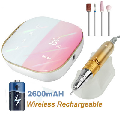 Naujo dizaino nagų grąžtas 35000 RPM elektrinis šlifuoklis Nail HD Display Manikiūro mašina nagams Profesionalus nagų tekinimo staklės manikiūro rinkinys