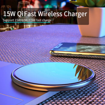 Essager 15W Qi Wireless Charger Γρήγορη ασύρματη επαγωγική επιφάνεια φόρτισης τηλεφώνου για iPhone 12 11 Pro Max X Xiaomi mi 10 Samsung S20