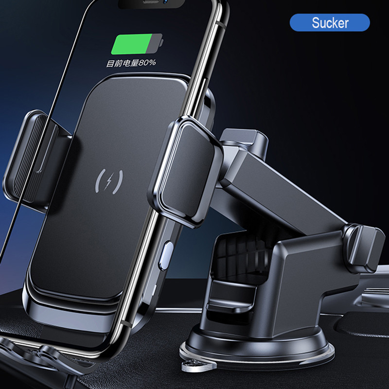 Greitas „Qi“ automobilinis belaidis įkroviklis 15 W, skirtas „iPhone 12 11 Xiaomi Samsung 9 10“, automatinis užspaudimas, belaidis įkrovimas, oro ventiliacinis automobilio telefono laikiklis