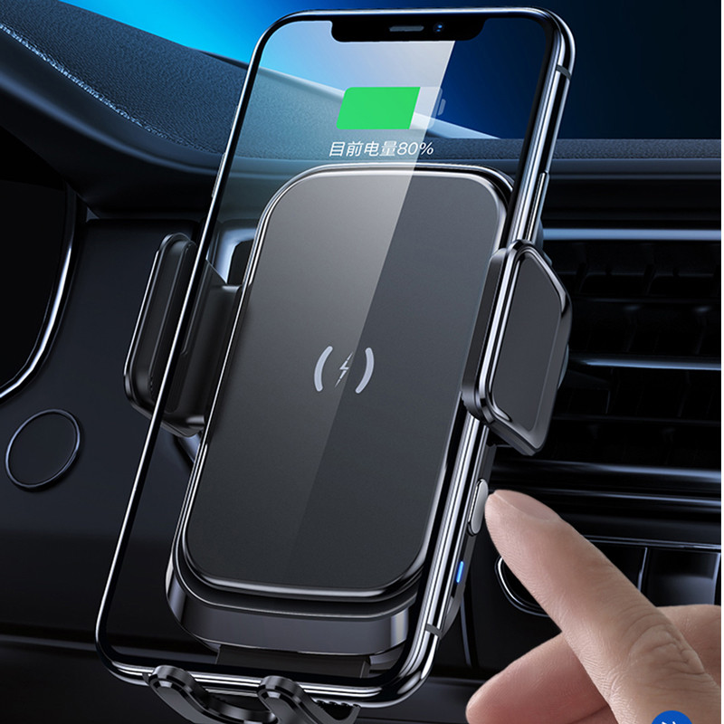 Greitas „Qi“ automobilinis belaidis įkroviklis 15 W, skirtas „iPhone 12 11 Xiaomi Samsung 9 10“, automatinis užspaudimas, belaidis įkrovimas, oro ventiliacinis automobilio telefono laikiklis
