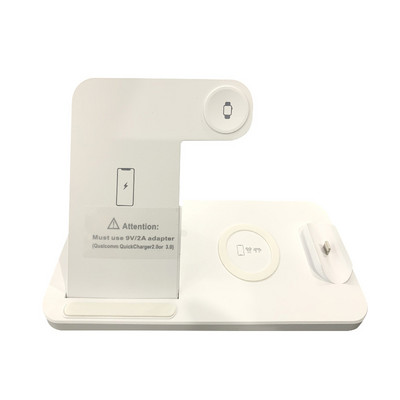 Qi greito belaidžio įkroviklio stovas skirtas iPhone 11 12X 8 Plus Apple Watch 4 viename sulankstoma įkrovimo stotelė, skirta Airpods Pro iWatch