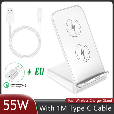 65 W szupergyors vezeték nélküli töltő telefontartó dokkoló állvány iPhone 14 13 12 11 Pro Max Samsung Xiaomi töltőadapterhez