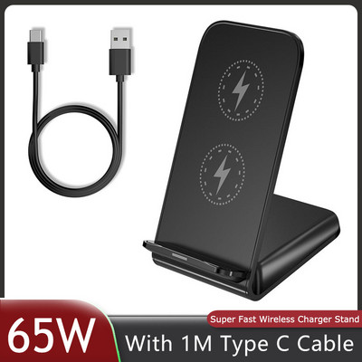 65 W szupergyors vezeték nélküli töltő telefontartó dokkoló állvány iPhone 14 13 12 11 Pro Max Samsung Xiaomi töltőadapterhez