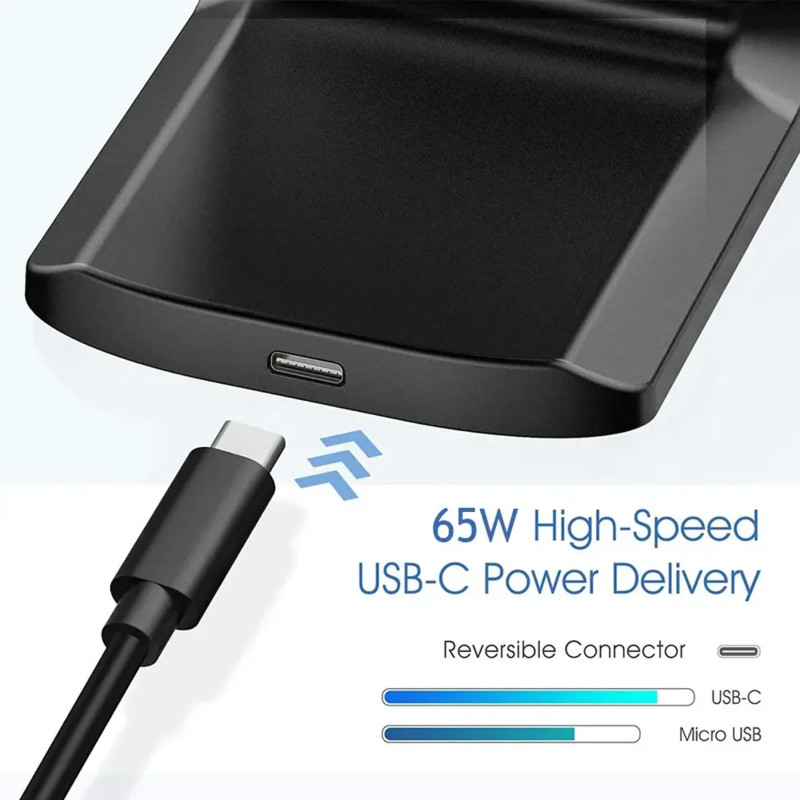 65 W szupergyors vezeték nélküli töltő telefontartó dokkoló állvány iPhone 14 13 12 11 Pro Max Samsung Xiaomi töltőadapterhez
