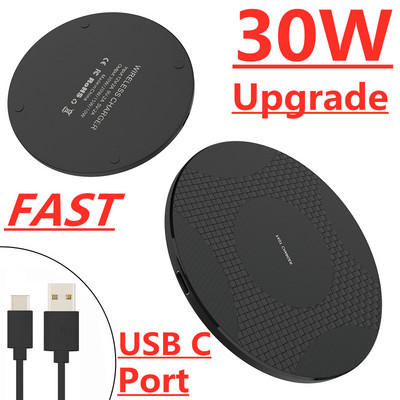 30W bezdrôtová nabíjacia podložka pre iPhone 13 12 11 Xr Xs Max Pro Samsung S21 S20 S10 Xiaomi indukčná rýchlonabíjacia dokovacia stanica