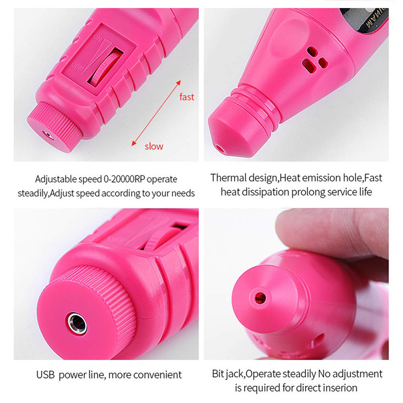 1 rinkinys elektrinių nagų gręžtuvų manikiūro grąžtų rinkinys manikiūro mašina nagų įranga Nešiojami nagų reikmenys profesionalams nagų dildė