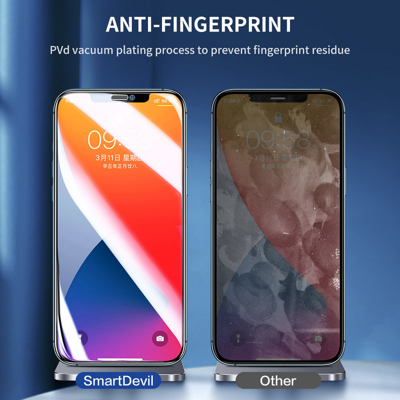 SmartDevil Tempered Glass Screen Protector for iPhone 12 Pro Max Full Cover Borderless Glass for iPhone 12 mini HD Blue Light