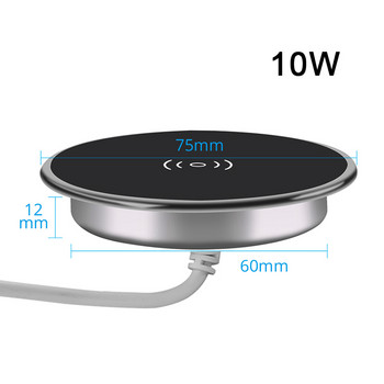 Desk Embeded Qi Wireless Charger 15W Phone Charger 3.0 for xiaomi mi 11 10s Wireless Charging Pad for iphone 12 pro max x plus