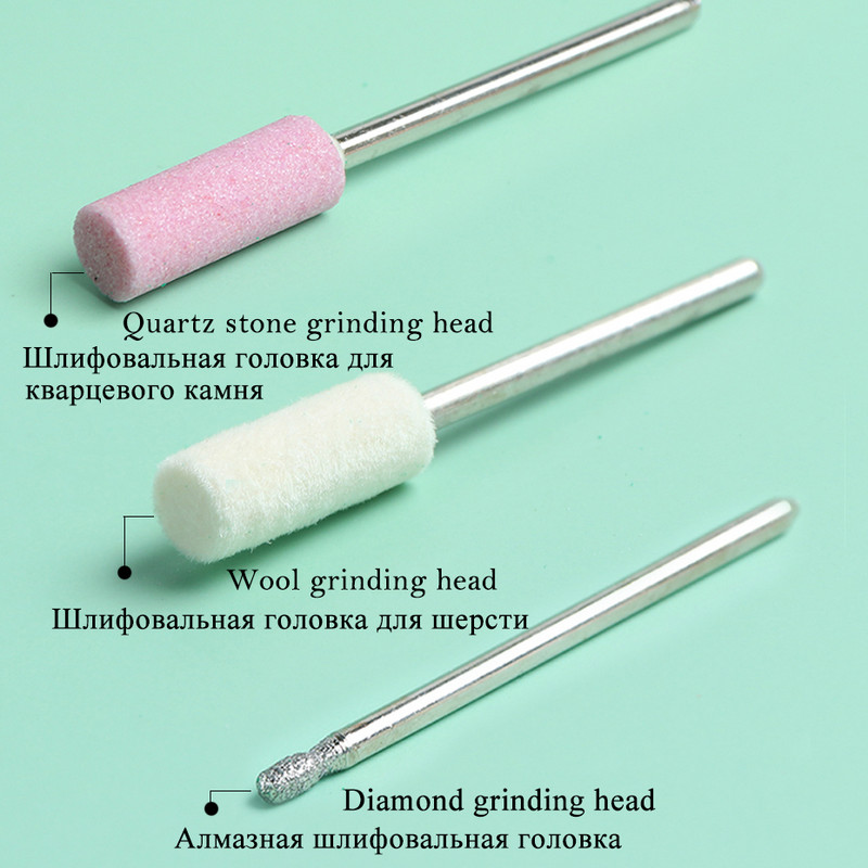 Pjaustytuvų rinkinys manikiūro mašinai Kvarcinis šveitimo akmuo deimantinės vilnos nagų grąžtas Rotary Burr šlifavimo malūno rinkinys SAHBS-011P