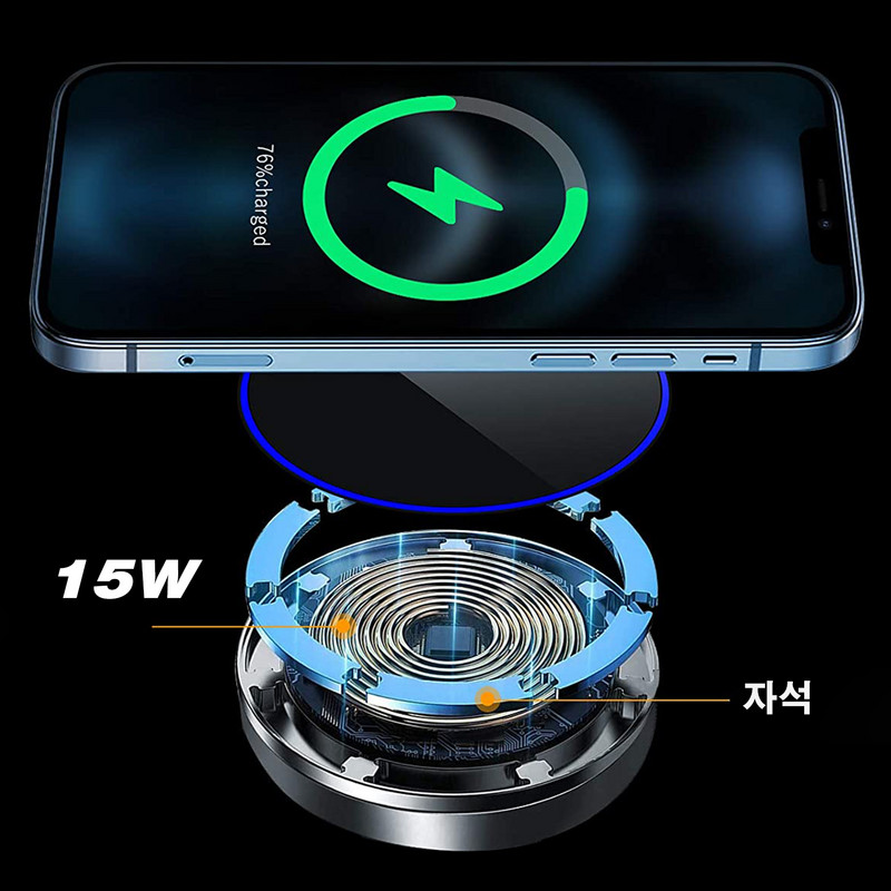 Magnetinis belaidis įkroviklis 2in1 15W Qi belaidis automobilinis įkroviklis, skirtas mag iPhone 14 12 13 Pro Max Mini Samsung Huawei Xiaomi