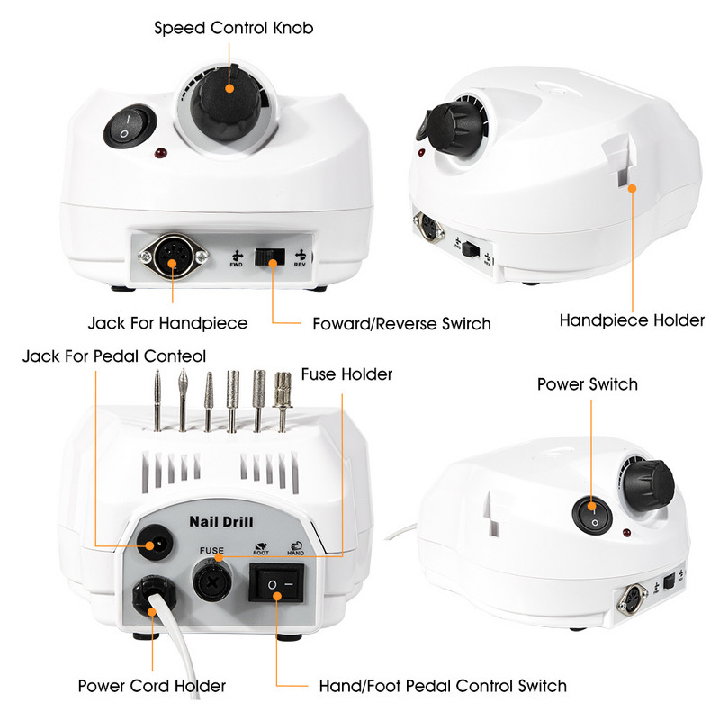 Dmoley 35000/20000 RPM elektrinis nagų gręžimo staklės frezavimo rinkiniai manikiūro nagų galiukams manikiūro elektrinis nagų pedikiūro dildė
