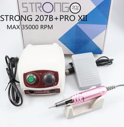 Strong 210/207B električna bušilica za nokte 65 W glodalica za manikuru, pedikuru, bušilica za nokte, aparat za alat za manikuru