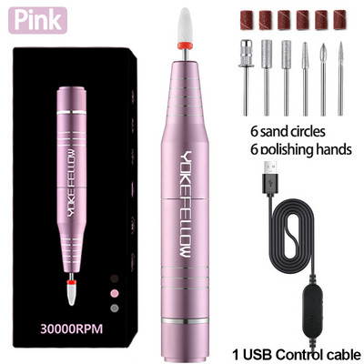 35000/30000RPM nešiojama elektrinė nagų gręžimo mašina pedikiūriniam nagų dildės manikiūro frezavimui su keramikiniu nagų lako rašikliu
