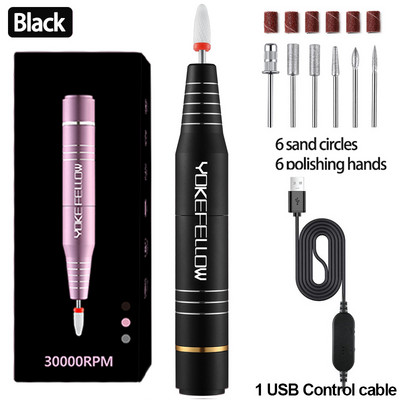 35000/30000RPM nešiojama elektrinė nagų gręžimo mašina pedikiūriniam nagų dildės manikiūro frezavimui su keramikiniu nagų lako rašikliu
