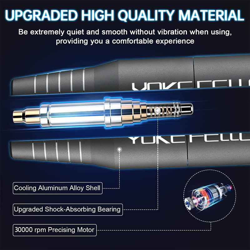 35000/30000RPM nešiojama elektrinė nagų gręžimo mašina pedikiūriniam nagų dildės manikiūro frezavimui su keramikiniu nagų lako rašikliu